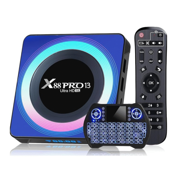 Android 13.0 TV Box, Android TV Box 4K 8K 4GB RAM 64GB ROM Android Box RK3528 Supports WIFI6 2.4GHz+5GHz Dual-band WIFI Bluetooth 5.0 HDR10+ with Mini Wireless Keyboard Remote Control