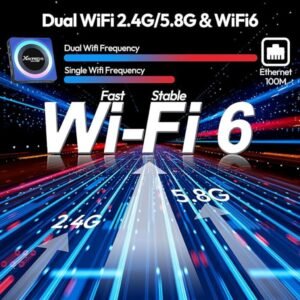 Android 13.0 TV Box, Android TV Box 4K 8K 4GB RAM 64GB ROM Android Box RK3528 Supports WIFI6 2.4GHz+5GHz Dual-band WIFI Bluetooth 5.0 HDR10+ with Mini Wireless Keyboard Remote Control