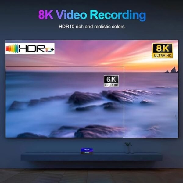 Android tv box 13.0,Smart TV Box 4K/6K/8K 2GB RAM 16GB ROM,Android Box WiFi 6 with RK3528 Quad-Core 64bit 3D 2.4G/5G WiFi 10/100M Ethernet BT5.0 USB 3.0 DLNA H.265