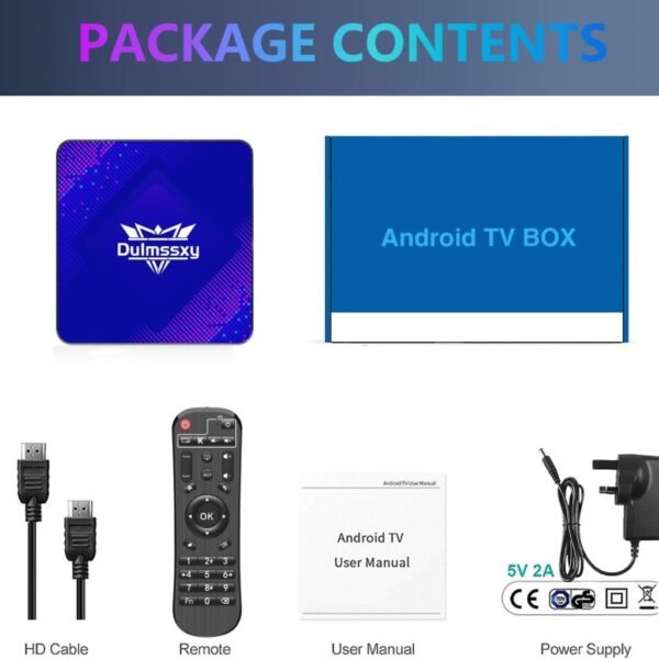 Android tv box 13.0,Smart TV Box 4K/6K/8K 2GB RAM 16GB ROM,Android Box WiFi 6 with RK3528 Quad-Core 64bit 3D 2.4G/5G WiFi 10/100M Ethernet BT5.0 USB 3.0 DLNA H.265