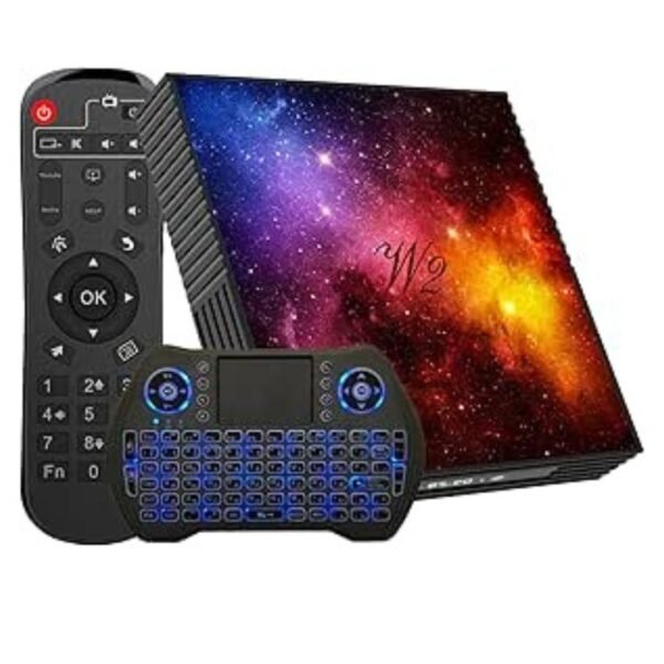 Android TV Boxes 4GB RAM 128GB ROM Smart Set Top Box Builtin 2.4G/5G WiFi Bluetooth 4.2, Media Player Support 4K 3D UHD Videos, with Mini Wireless Keyboard