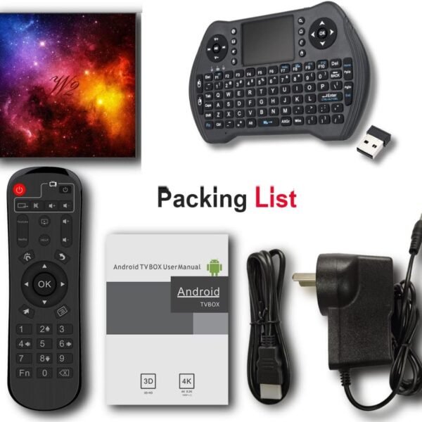 Android TV Boxes 4GB RAM 128GB ROM Smart Set Top Box Builtin 2.4G/5G WiFi Bluetooth 4.2, Media Player Support 4K 3D UHD Videos, with Mini Wireless Keyboard